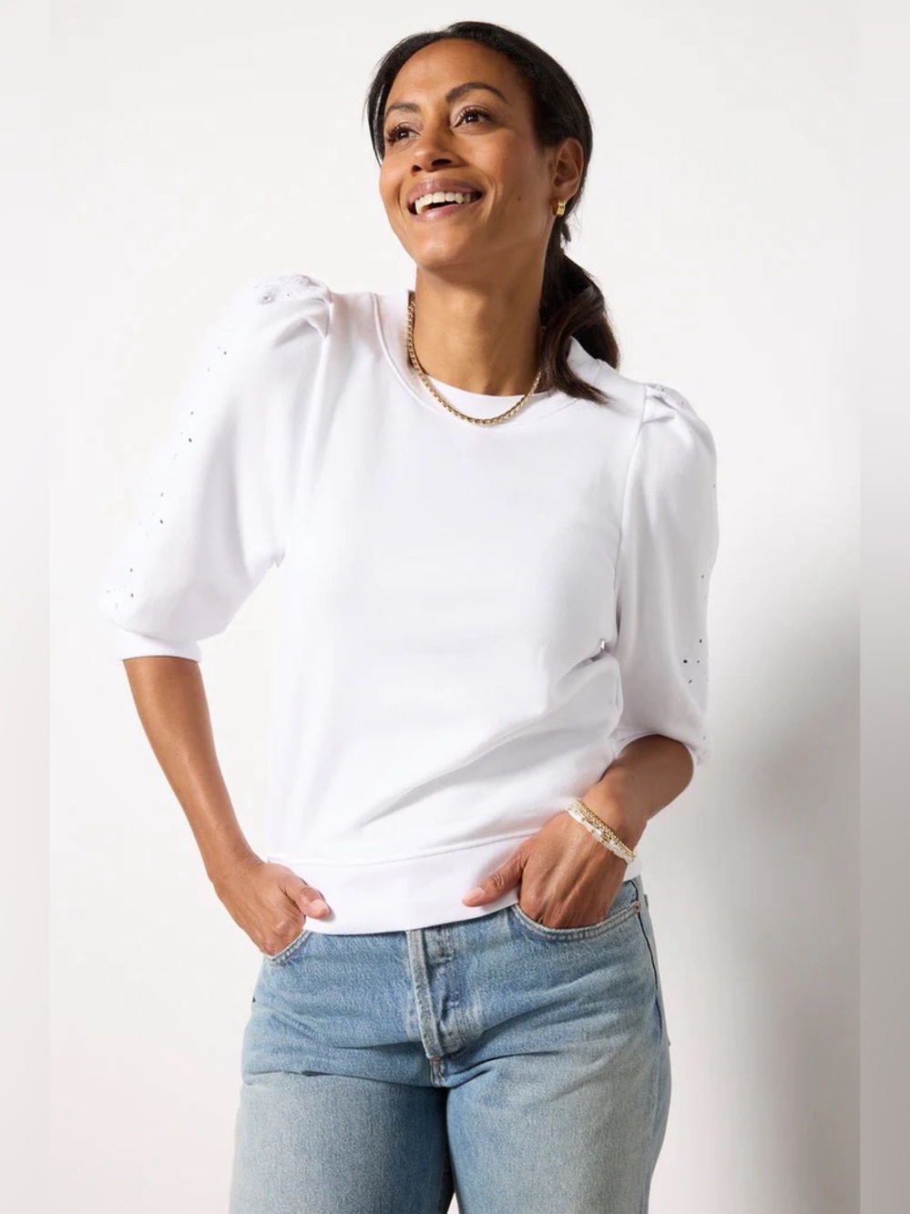 Splendid NWT Rory Embroidered Sweatshirt Pullover Cozy Relaxed Women Size XL